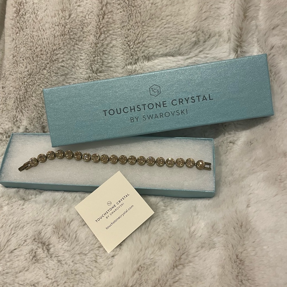 BNIB Touchstone crystal Swarovski golden shadow ice bracelet. With Packaging
